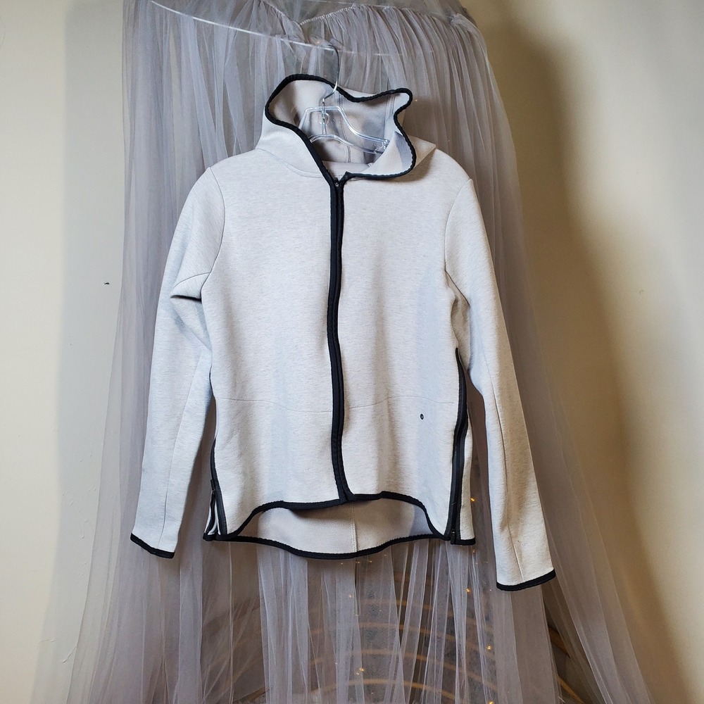 Nike Dri Fit Scuba Hoodie Activewear Athleisure Gray Womens Size M Full Zip